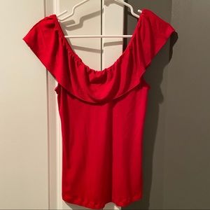Red off the shoulder top